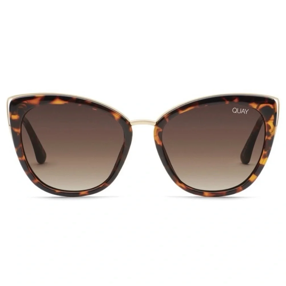 QUAY Honey Sunglasses Tortoise Gold Frame Brown Lens RX Ready Cat Eye NWT